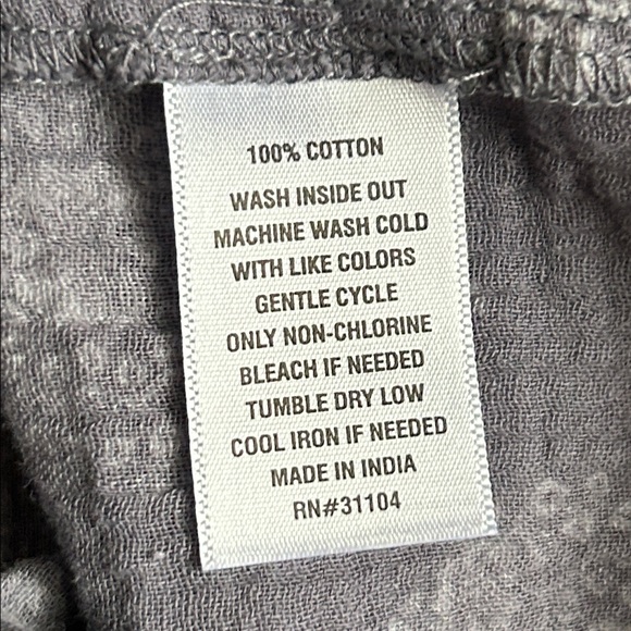 Wonderly Gray and White Patterned Mini Dress Size PM 100% Cotton Puff Sleeves - Picture 12 of 13